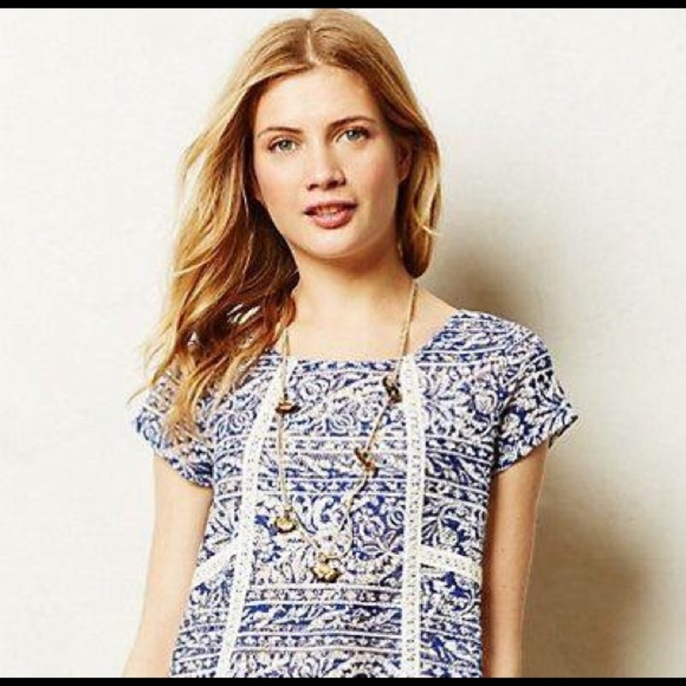 Anthro Meadow Rue Flores Tee Small
